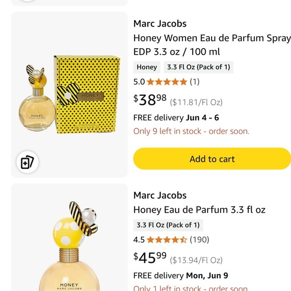 Marc Jacobs Honey Eau de Parfum with Yellow Polka Dot Cap - Picture 3 of 3